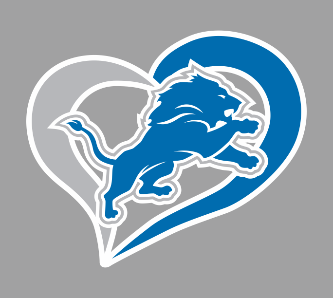 Detroit Lions Heart Logo vinyl decal